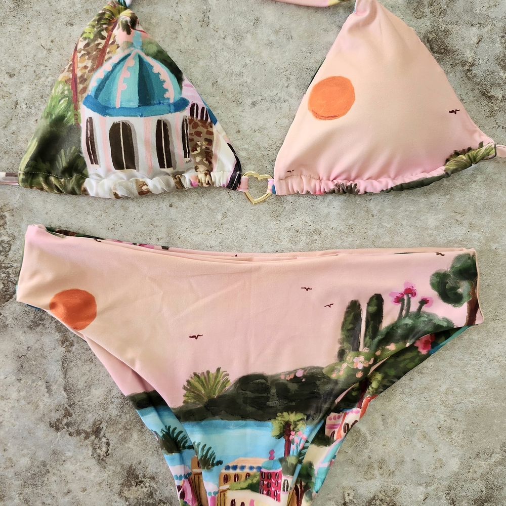 New Handmade Colorful Printed Bikini Set